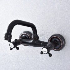 Oil Rubbed Bronze Kitchen Bathroom Basin Sink Mixer Tap Wall Mounted Faucet