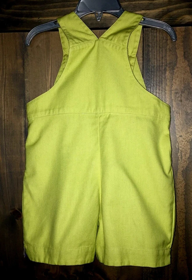 Jacadi Paris Niña Pequeña Verano Babero Mameluco Traje de Sol Verde Lavanda Usado en Excelente Condición Talla 2 Foto 3 de 4