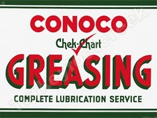 Conoco Greasing Metal Sign 3 Sizes to Choose From