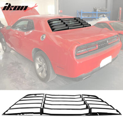 Fits 08-23 Dodge Challenger Rear Window Louver Sun Rain Shade Cover Gloss Black