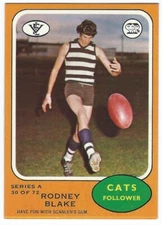 1973 GEELONG CATS AFL Card RODNEY BLAKE Scanlens Series A