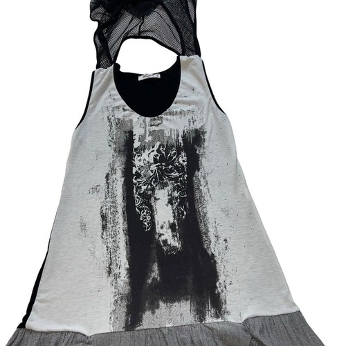 We…Love Mesh Abstract Print Dress Made In Italy - Picture 11 of 12