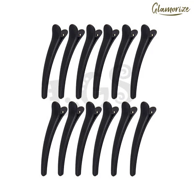 BLACK PLASTIC HAIRDRESSER HAIRDRESSING SECTIONING HAIR CLIP SALON CLAMP