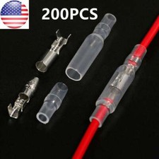 200PCS 4.0mm Bullet Terminal Car Electrical Wire Female Male Connector Set USA