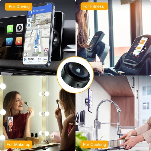 Vacuum Magnetic Suction Cup Phone Mount, Hands-FreeCar/Gym/Mirror/Smooth 360°R - Picture 3 of 8
