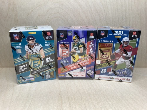 Donruss Elite NFL Blaster Box Lot - 2023 2022 2021 - Sealed 3 Box Lot - Football