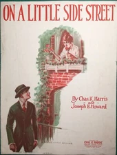 Vintage Piano Sheet Music On a Little Side Street Chas Harris 1921 Santa Barbara