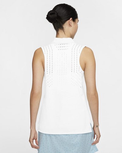 Nike Dri-Fit ACE Jacquard Sleeveless Womens Polo Shirt M - Picture 2 of 2