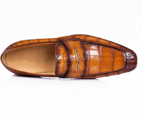 Scarpe eleganti retrò uomo punta quadrata pelle di serpente casual business formali nuove - Foto 3 di 22