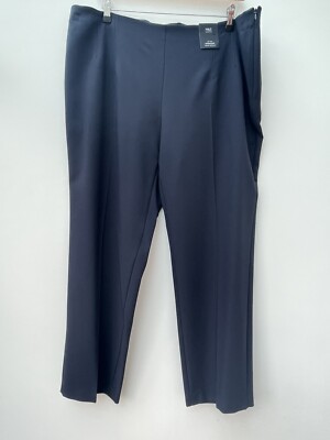 NEU M&S Gr. 20 S dunkelblau gerades Bein Hose Mid Rise knitterfest L29 Smart
