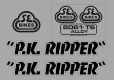 SE Racing PK ripper decal Set Black On Clear - Old school BMX