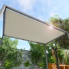 14FT Outdoor Straight Edge Sun Shade Sail Heavy Duty Waterproof UV Blocker Cover