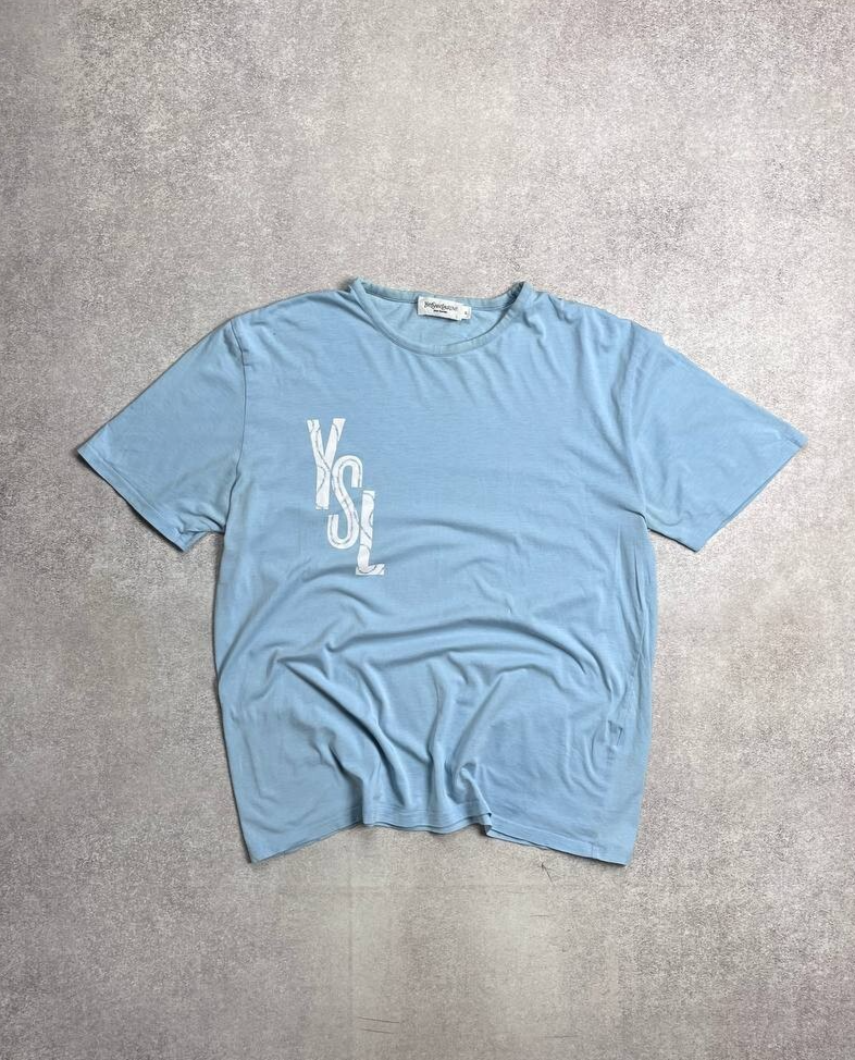 T shirt vintage anni 90 YSL Yves Saint Laurent grande logo XL