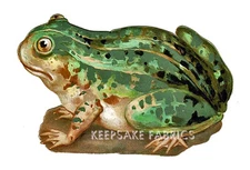 Frog Die Cut Vintage Reproduction Fabric Block Multi Sz FrEE Shipping