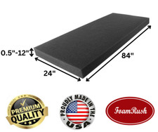 24" x 84" Charcoal High Density Upholstery Foam Couch Replacement Cushion USA