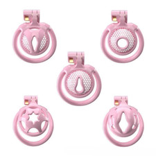 Pink Ventilate Super Small Inverted Chastity Device Locks Rings Chastity Cage