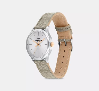 Coach Ivory Leather Strap Watch COACH Cadie Mother-of-Pearl Dial Ivory Charm Leather Strap  main image 3