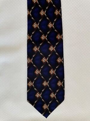 J. Z. Richards Handmade Black Blue White Floral Silk JZ Necktie