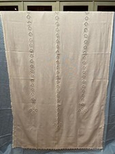 Antica Tenda In Etamine Ricamo A Mano Art Decó 280x130
