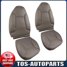 Driver & Passenger Bottom & Top Leather Seat Cover Tan For 1992-1996 Ford Bronco