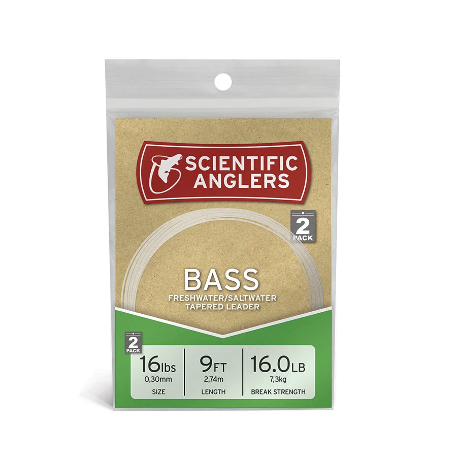 Bas De Ligne Scientific Anglers Saltwater 18 Lb 9 Ft – Pack De 1 Avec 2 Leaders – Neuf