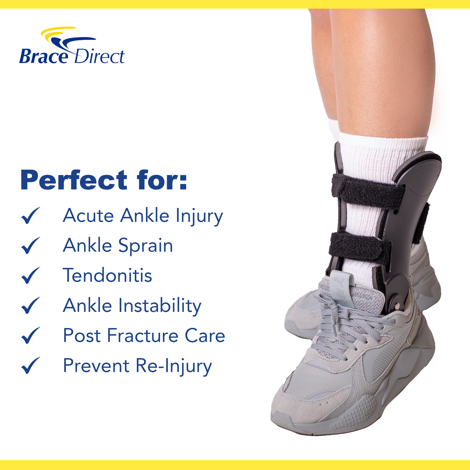 SemiRigid Active Ankle Brace PDAC L1906 Injury Stabilizer and Ankle