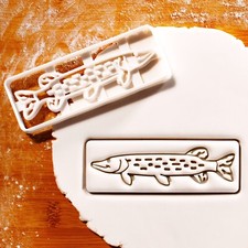 Northern Pike Fish Cookie Cutter - fishing angler fishermen outdoor sports bbq