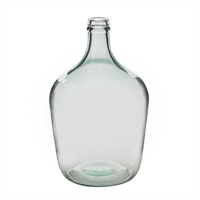 Glasflasche Vase recycelt meergrün 30 cm hoch Öko Glas Herzstück modern Deko