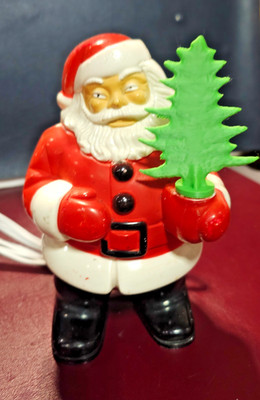 Vintage Royalite Royal Electric Light Up 7  Hard Plastic Santa Claus  Blowmold