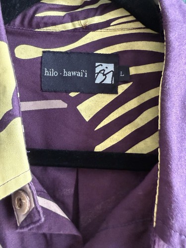 Sig Zane Men’s Hawaiian Dark Purple Hilo Hawaii Shirt Sz. L - Picture 7 of 8