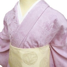 Solid Color Silk Kimono Casual Ground Pattern Unlined, Used, Free Size