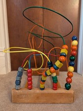 Vintage Rollercoaster By Anatex Enterprises Wooden Bead Maze Kids Toy  USA Made