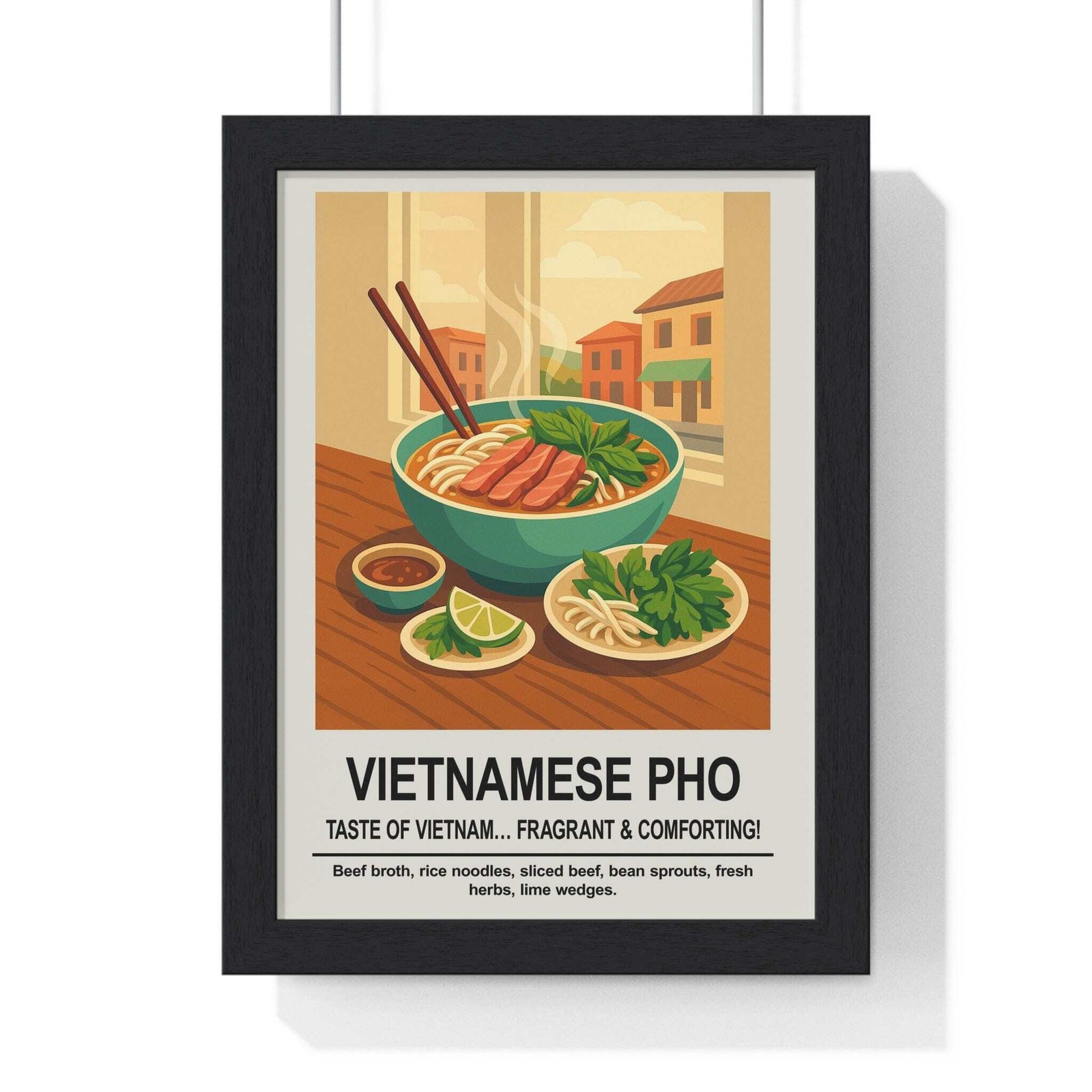 Póster de cocina vietnamita Pho comida asiática arte de pared impresión regalo