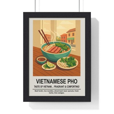 Vietnamesische Pho Küche Poster Asiatisches Essen Wandbild Kunstdruck Geschenk