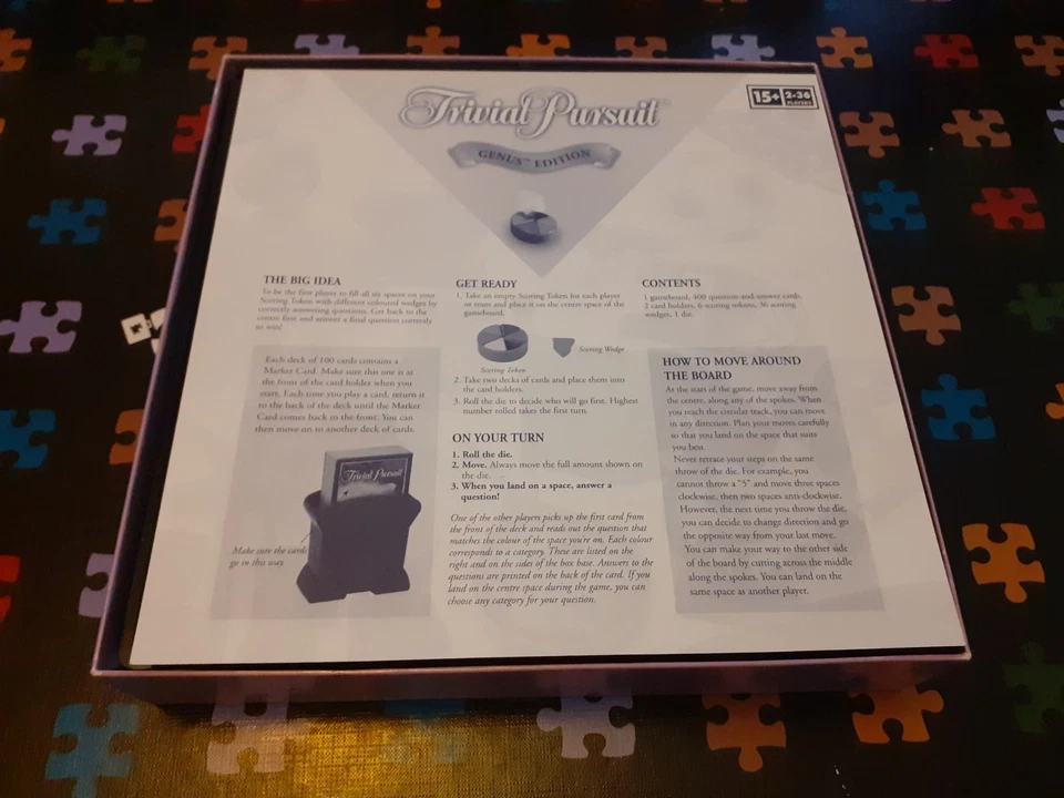 🎲 Trivial Pursuit Genus Edition Board Game Parker 15+ 2400 Questions Complete - Image 2 of 4