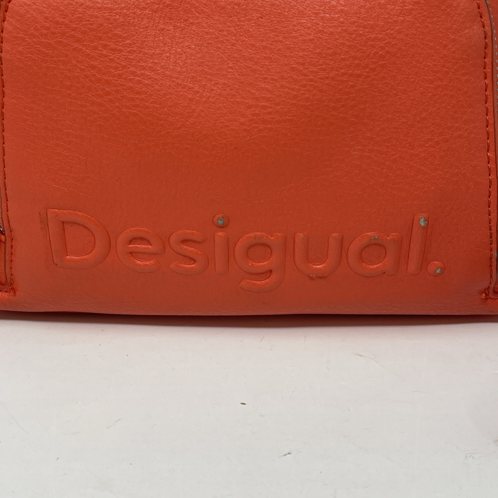 Desigual Orange Backpack Multi Position Faux Leat… - image 4