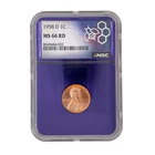 NGC MS66 Red 1958-D Lincoln Wheat Penny 1C Coin