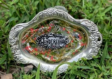 Wonderland Silver Decorative Tray Handmade
