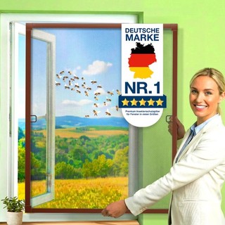RETOURE Fliegengitter Fenster Insekten & Mücken Schutz Alu Rahmen 130x150cm