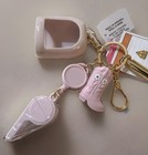Bath & Body Pink Western Boots Keychain Keyring Sanitizer Holder — photo 2