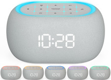 White Noise Sound Machine Alarm Clock with Bluetooth Speaker, 21 Relaxing Sounds