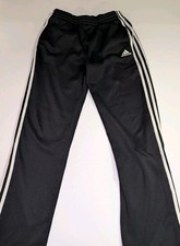 Youth Size XL 18/20 Adidas 3 Stripe Black White Athletic Pants Sweatpants