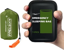 Emergency Sleeping Bag 1-Pack/2-Pack, Extra-Thick Compact Survival Bivy with Whi