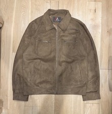 Brown Emporio Fashion Armani Suede Leather Jacket Size XL