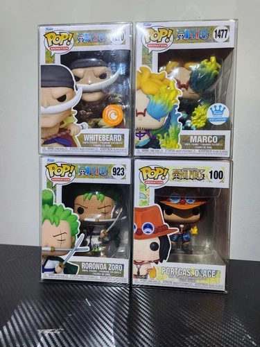 One Piece funko pop lot of 4 - Whitebeard, Marco, Zoro, Ace