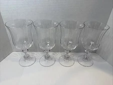 4 Mikasa French Countryside Crystal Iced Tea Glasses 7 7/8” Optic  3 3/4" Rim