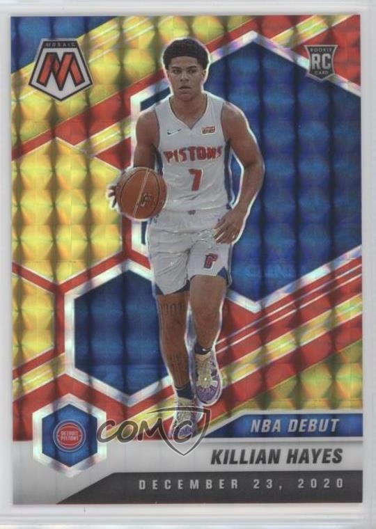 2020 Mosaic NBA Debut Choice Fusion Red & Yellow Prizm 87/88 Killian Hayes 7wk