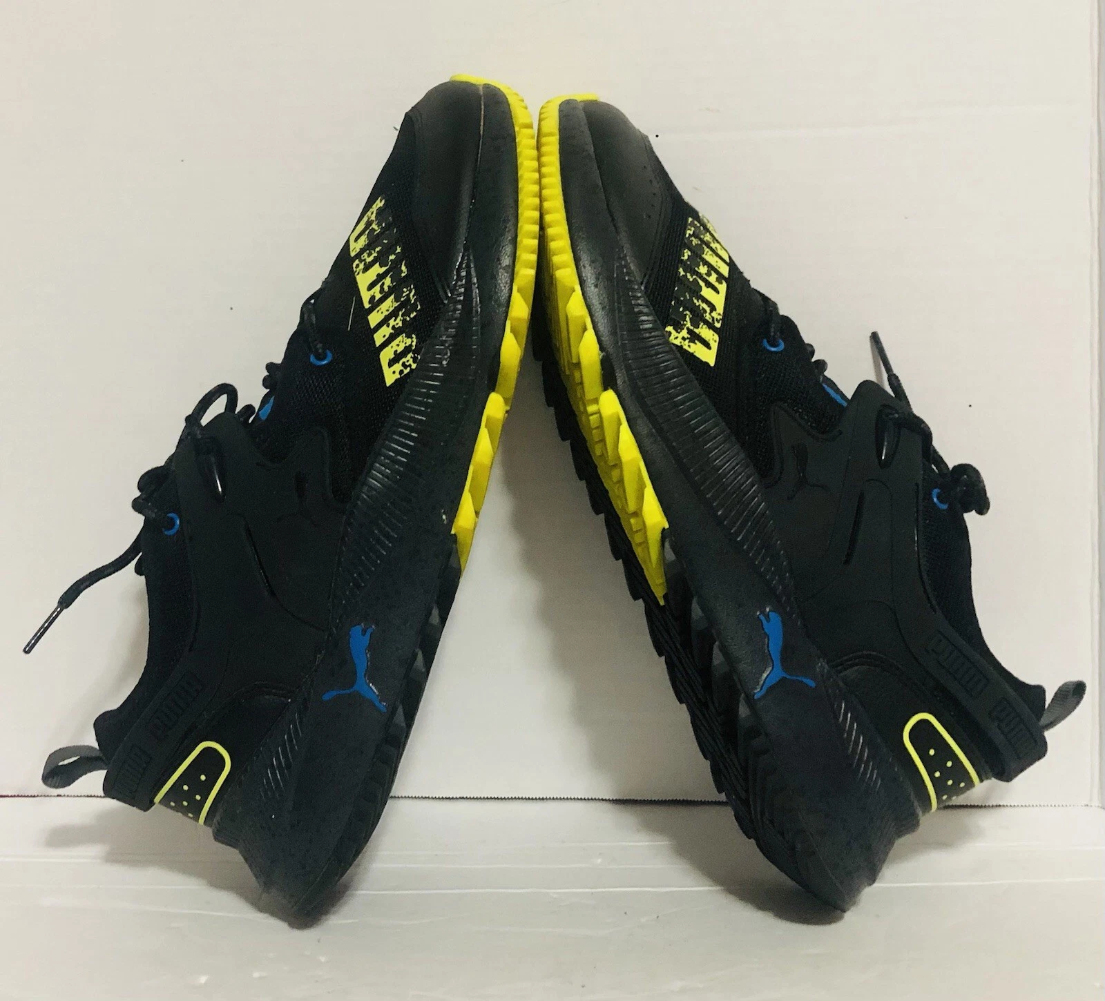 Puma Men’s Size 11.5 Pacer Future Trail 382884-02 Low Cut Sneakers Black Yellow