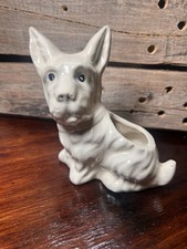 Vintage Scotty Terrier Dog Figurine Planter White Ceramic