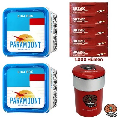 Paramount Blue Volumentabak Giga Box 2x 230g, Break Hülsen, Autoascher +